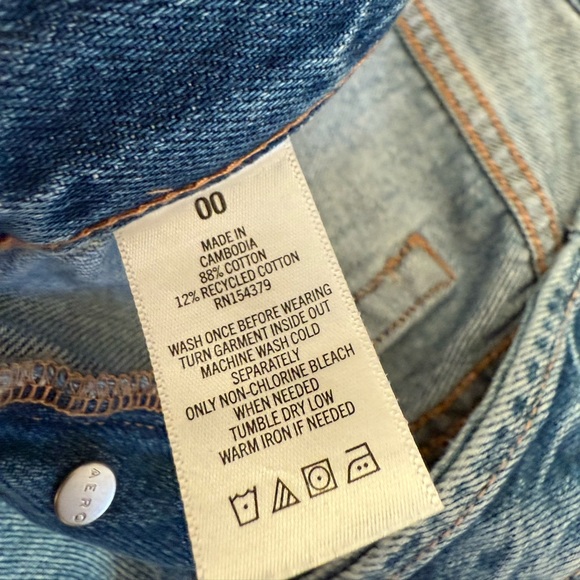 AEROPOSTALE 90s Baggy Distressed Jeans Size 00 - Picture 4 of 6